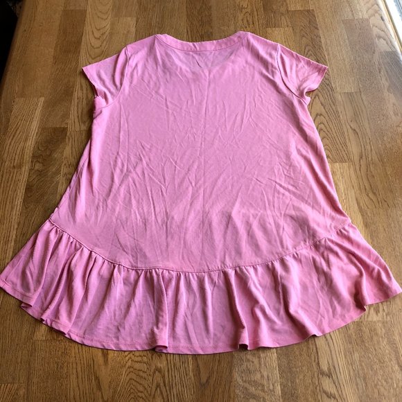 Chelsea28 Pink Ruffle Hem Tunic Top Size Small - Picture 5 of 10